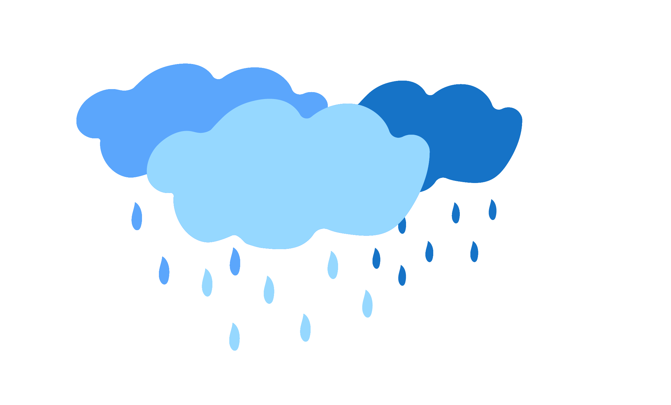 Illustrasjon av 3 regnskyer